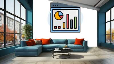 Waterfall chart vector fill outline Icon Design illustration. Web Analytics Symbol on White background EPS 10 File Wall mural